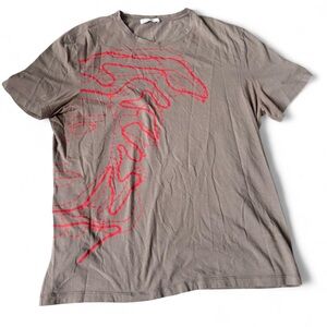 Versace Light Gray Tee with Coral Logo